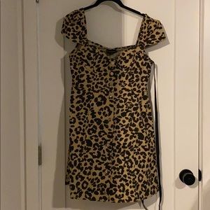 PRETTY LITTLE THING LEOPARD BUSTIER DRESS